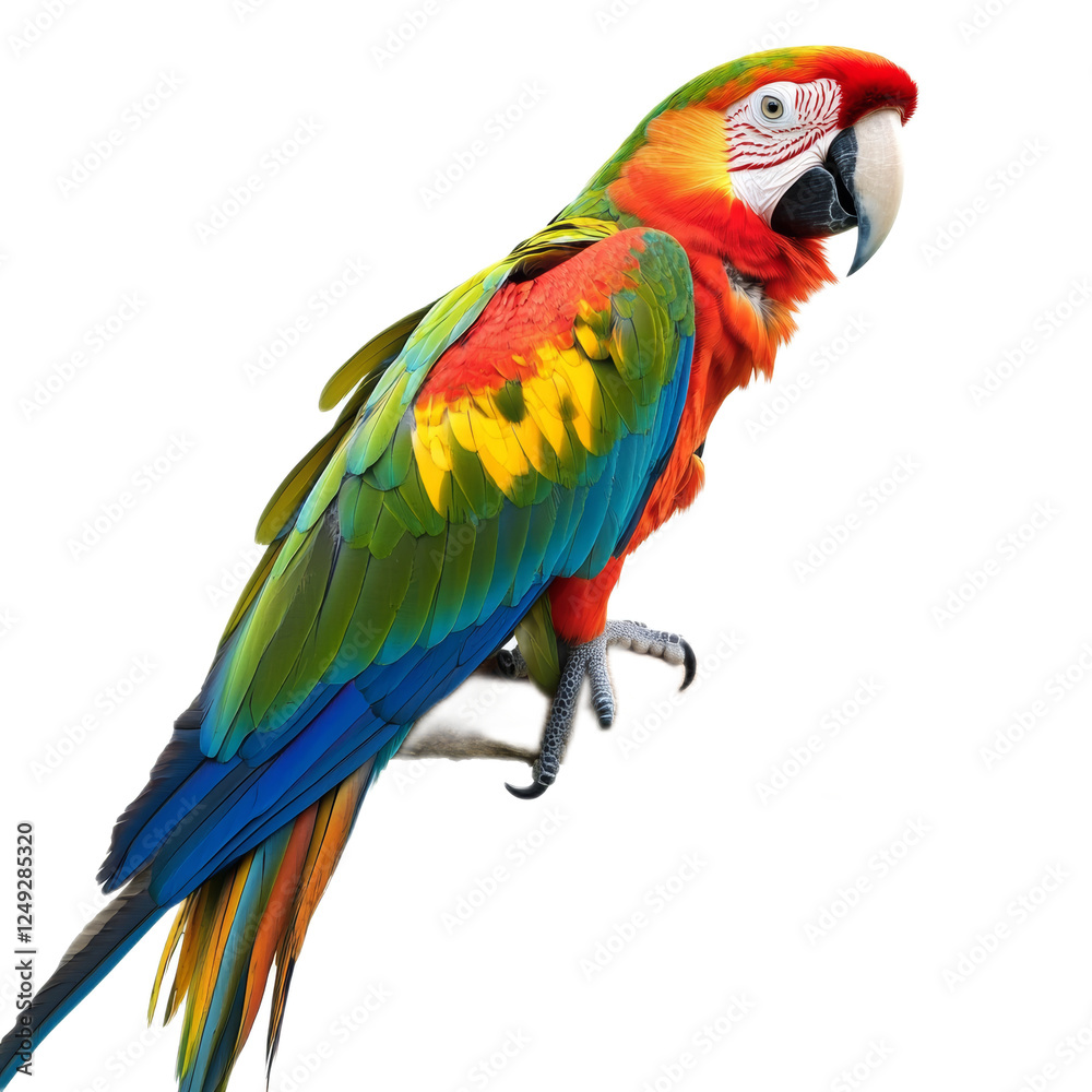 Scarlet Macaw Perched on Branch Scarlet Macaw Perched on Branch