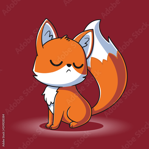 Cute Fox with Proud Expression Cartoon Vector Icon Illustration Animal Nature Icon Isolated Flat Vector