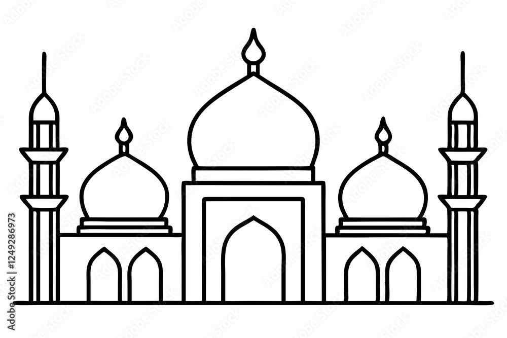 Muslim Mosque icon set. Isolated on a white background. Vector illustration. Muslim Mosque icon set. Isolated on a white background. Vector illustration.