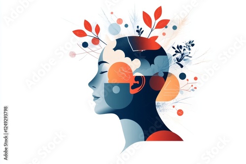 A simple and colorful vector illustration of a person experiencing different emotions