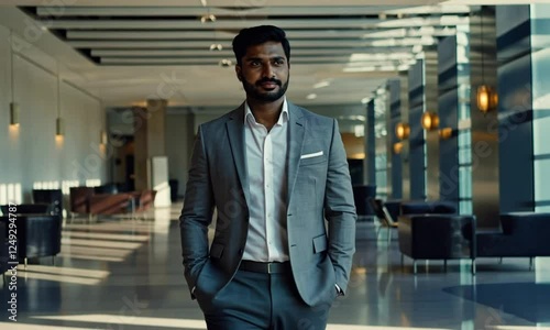 Wallpaper Mural Young indian CEO walking in office Torontodigital.ca