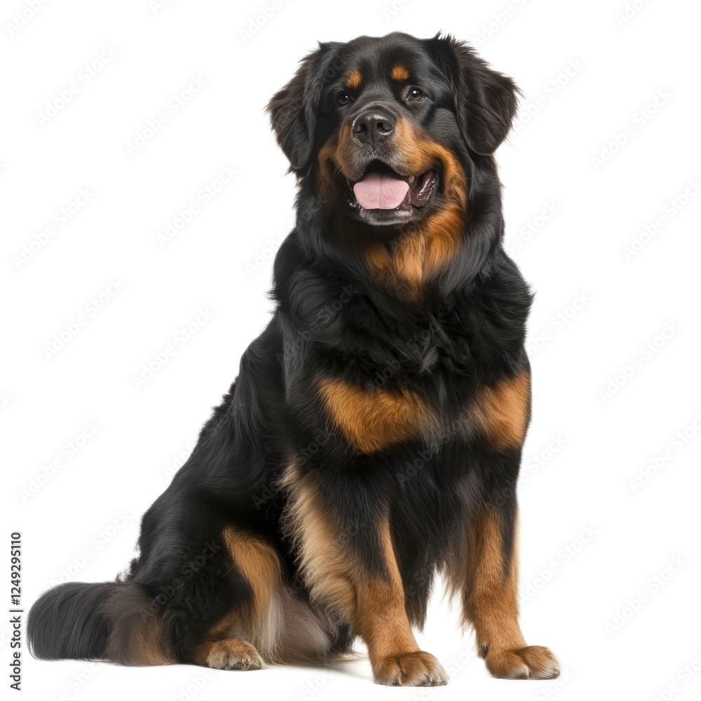 Leonberger Dog Sitting on White Background Leonberger Dog Sitting on White Background