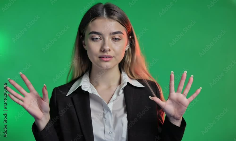 Serious Businesswoman doing a presentation Serious Businesswoman doing a presentation