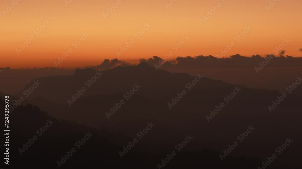 4k video, drone flies over forested mountains at sunrise 4k video, drone flies over forested mountains at sunrise