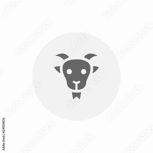 animal goat face icon sign vector