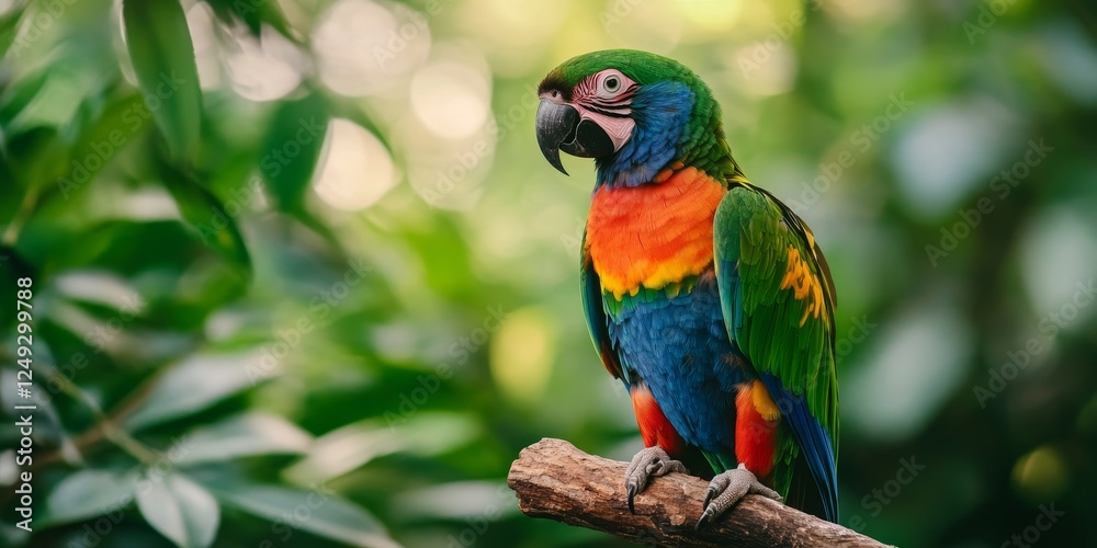 Vibrant Rainbow Parrot Perched in Lush Greenery Captured in Stunning Detail Vibrant Rainbow Parrot Perched in Lush Greenery Captured in Stunning Detail