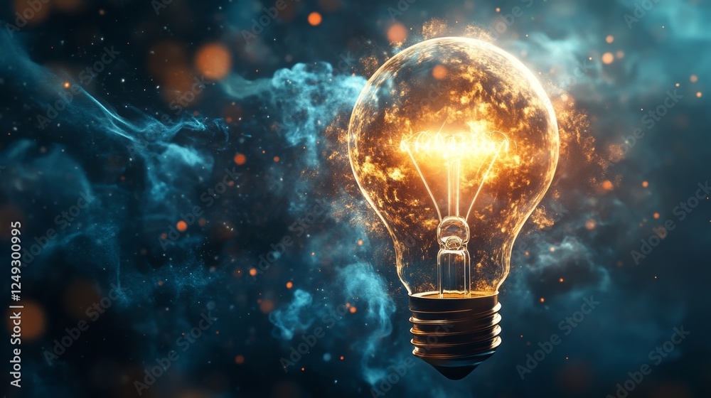 Illuminating inspiration abstract light bulb art digital space graphic design modern aesthetic creative vision Illuminating inspiration abstract light bulb art digital space graphic design modern aesthetic creative vision