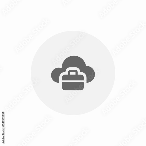 workplace cloud system icon sign vector