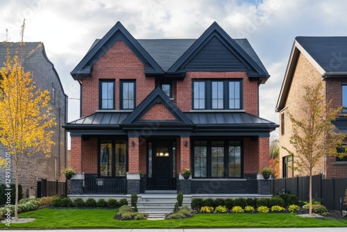 Wallpaper Mural Modern suburban home with elegant architecture and well-maintained landscaping in a peaceful neighborhood during the afternoon Torontodigital.ca