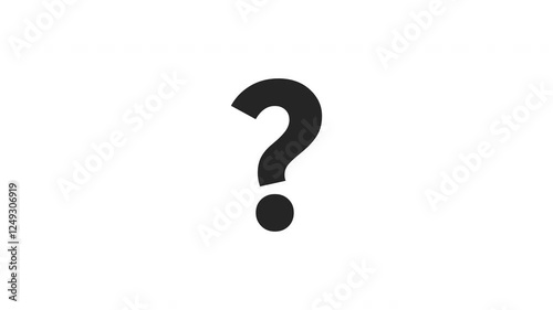 Single questions mark pop up animated video