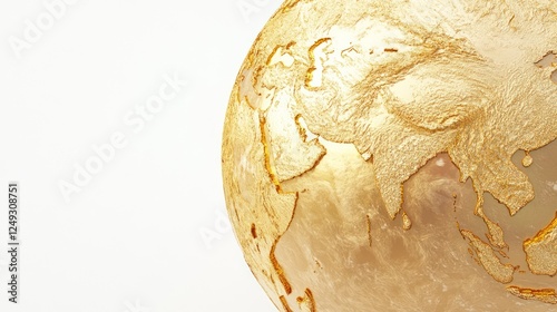 Wallpaper Mural Golden Earth globe, isolated white background, decorative, stock photo Torontodigital.ca