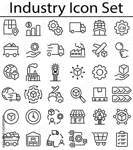Business Finance Lineal icons collection Lineal icons pack Vector illustration