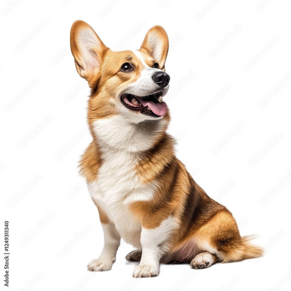 Adorable Pembroke Welsh Corgi Sitting and Looking Up Adorable Pembroke Welsh Corgi Sitting and Looking Up