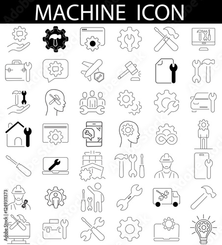  Business team chat messenger, support communication and message vector line icons. 