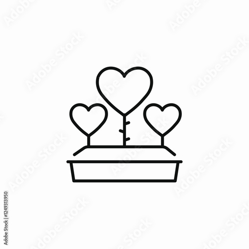 heart pot attachments icon sign vector