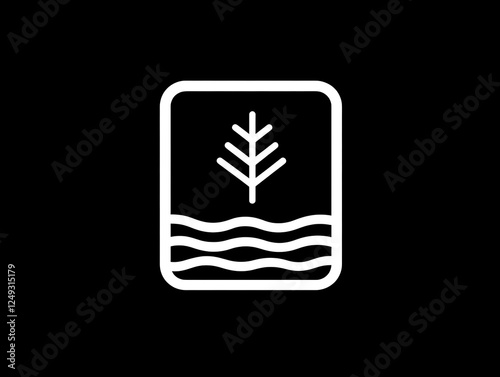 Minimalist Lake and Forest Logo for Tourism Branding photo