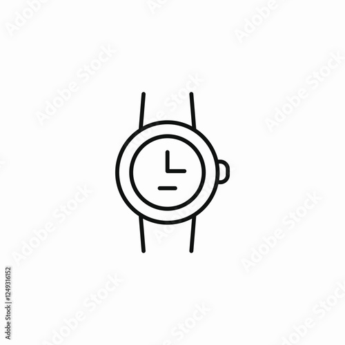 round manual watch icon sign vector