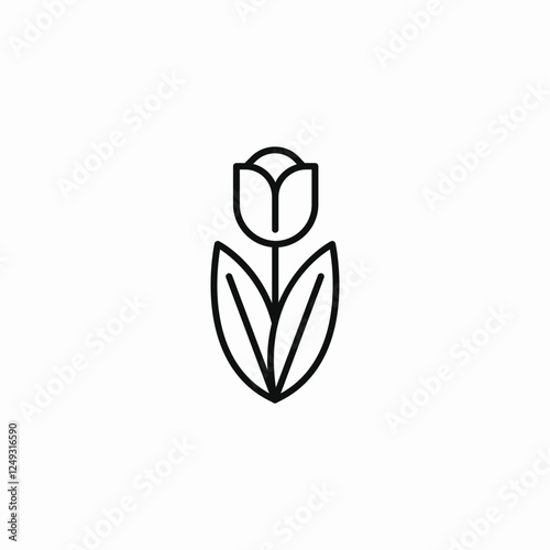 tulip flower icon sign vector