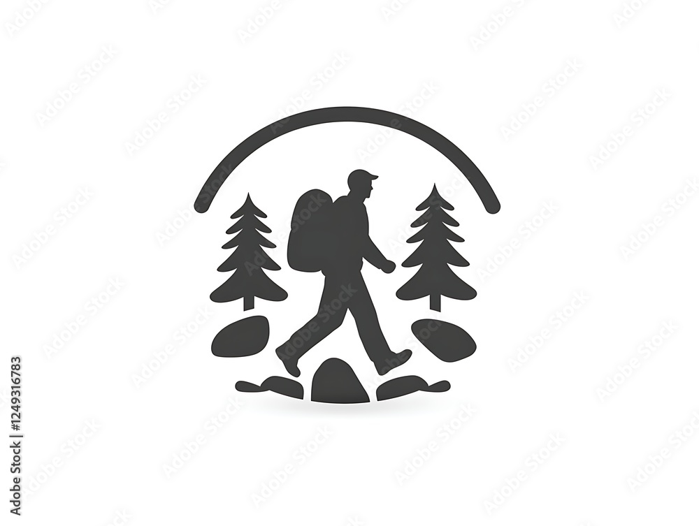 Vector Logo of an Adventurer in Black and White Vector Logo of an Adventurer in Black and White