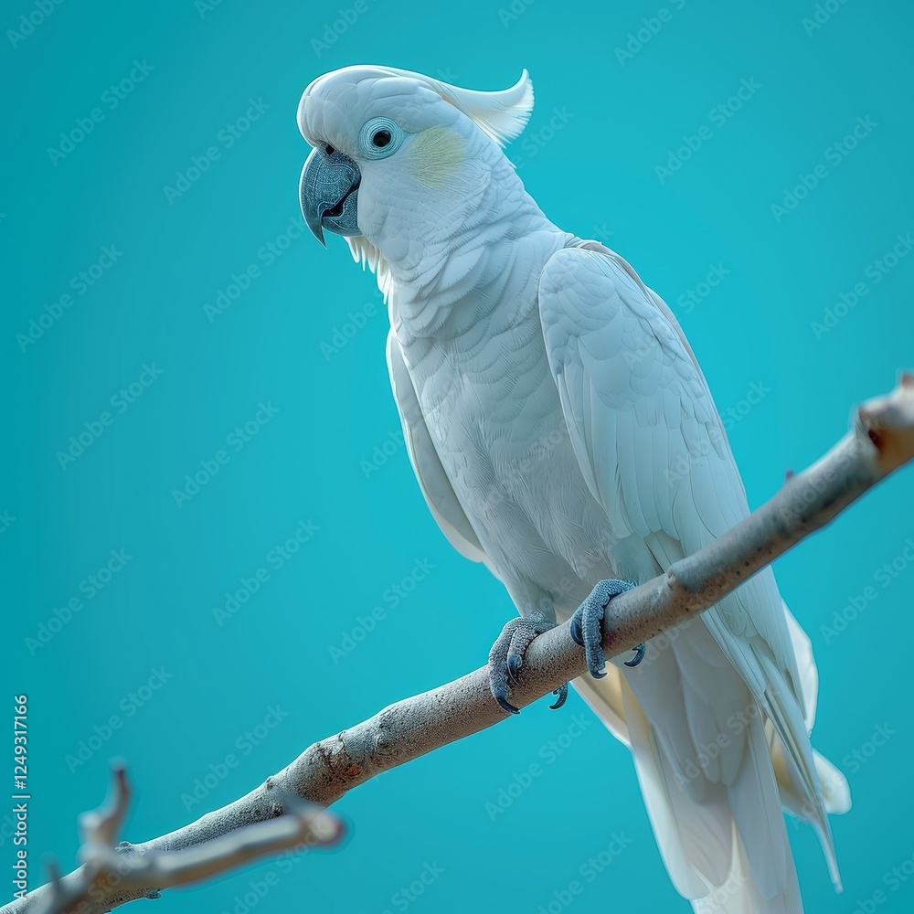 Fototapeta premium Isolated cockatoo bird on white background elegant avian cutout for design and art use