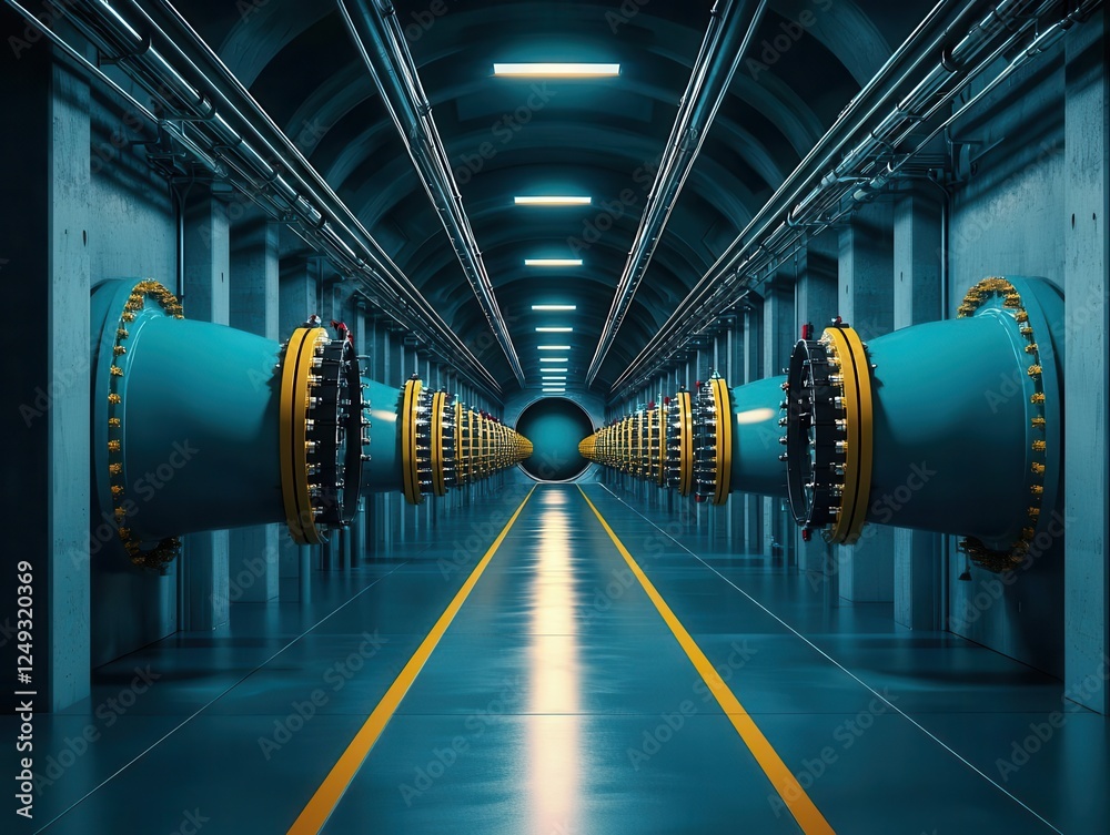 Fototapeta premium Massive compressed air energy storage system underground, harnessing surplus renewable power