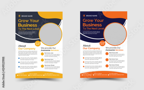 Corporate Business flyer template vector design,flyer in A4 with colorful trianglesa bundle of 2 templates of different colors a4 flyer template....