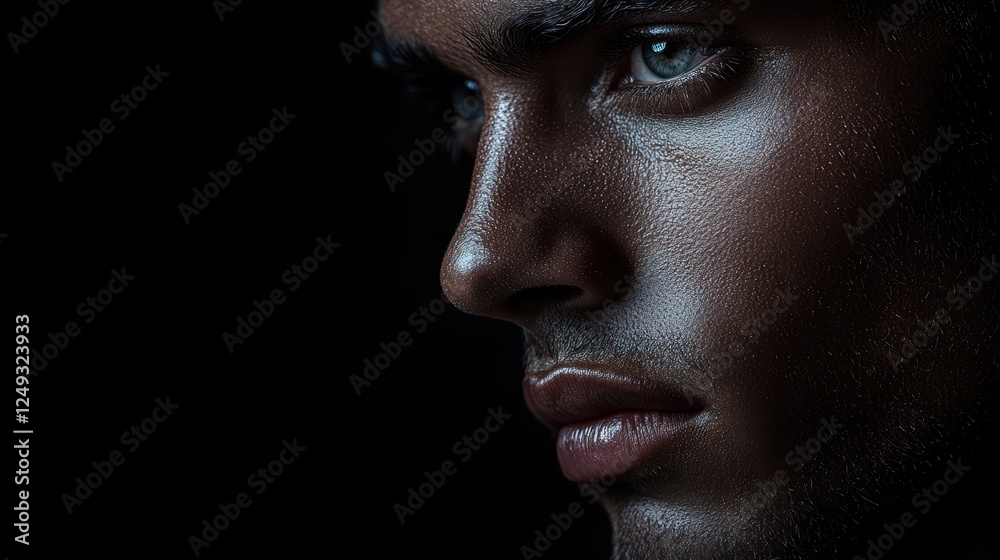 silhouette of man, head and shoulders only, on black background. silhouette of man, head and shoulders only, on black background.
