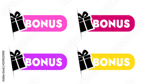 stickers with text bonus design of colorful sticker banners