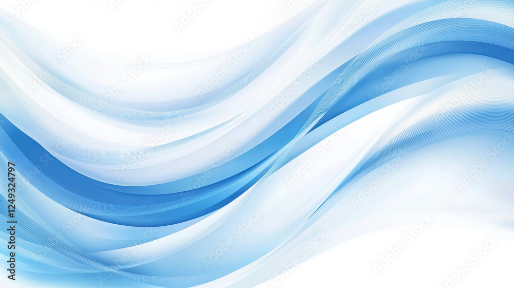 Soft blue waves create serene and calming abstract background, perfect for various designs