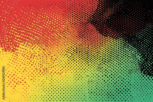 Wallpaper Mural Vibrant abstract design with colorful halftone patterns blending seamlessly Torontodigital.ca