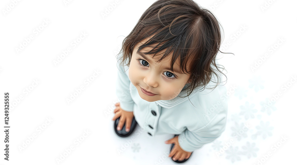 cute little child smiling isolated on white background, free copy space cute little child smiling isolated on white background, free copy space