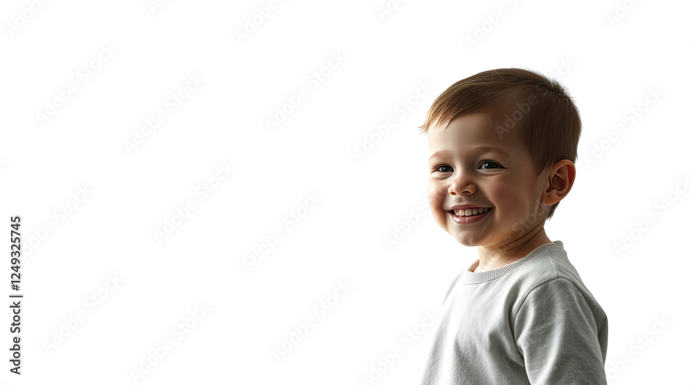 cute little child smiling isolated on white background, free copy space cute little child smiling isolated on white background, free copy space
