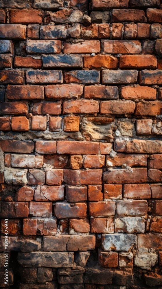 Fototapeta premium Rustic Brick Wall Texture Background. Stone Masonry Pattern for Construction and Architecture Design