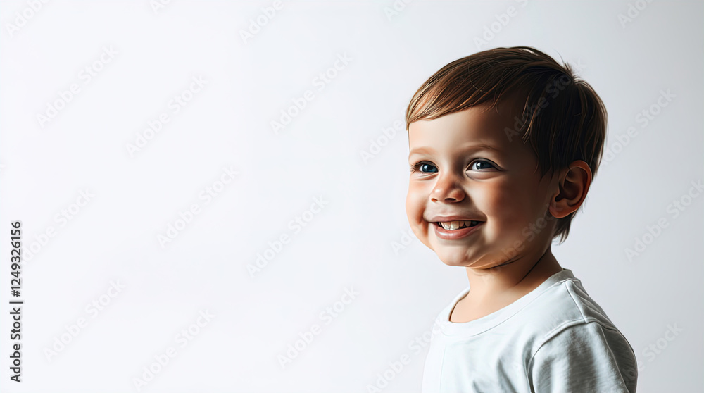 light photo of cute little girl smiling isolated on white background, free copy space light photo of cute little girl smiling isolated on white background, free copy space