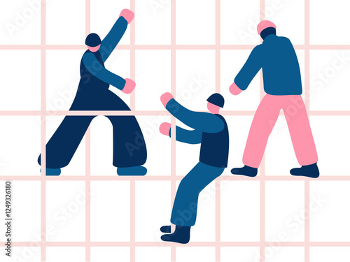 Construction workers. A construction crew abstract illustration. 