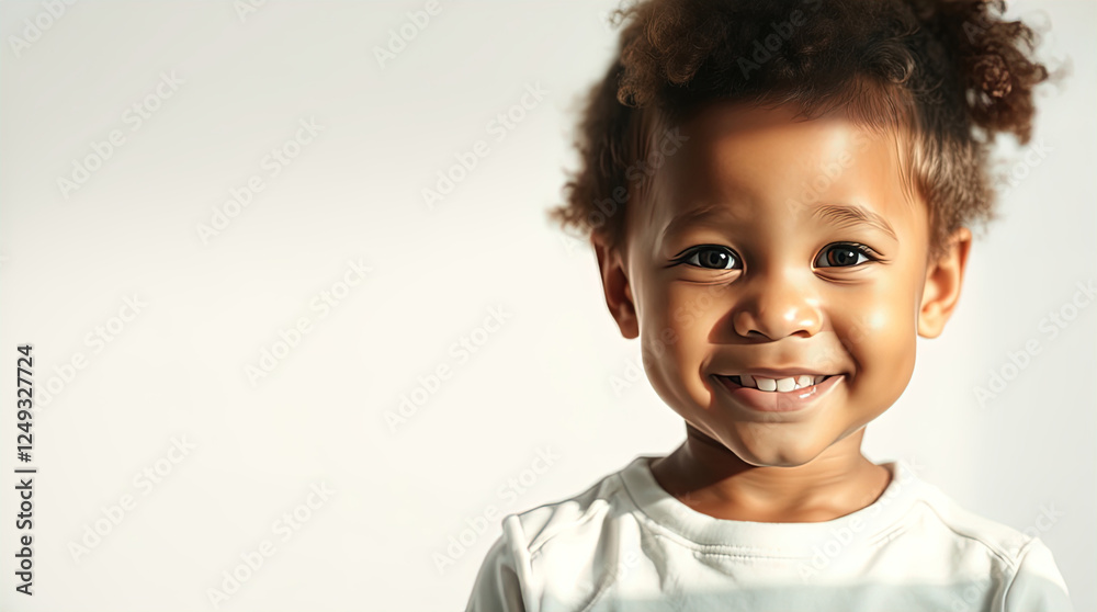 light photo of cute little girl smiling isolated on white background, free copy space light photo of cute little girl smiling isolated on white background, free copy space