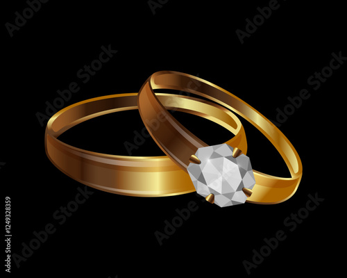 Wedding golden rings