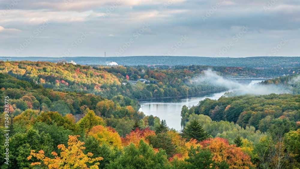 Obraz premium View from Mont Cascades and the Rideau River in the Gatineau Hills near Ottawa, Canada