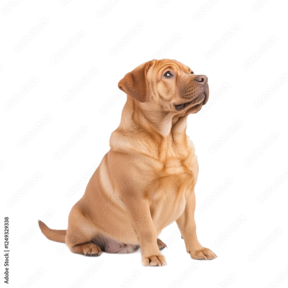 Adorable Golden Puppy Sitting and Looking Up Adorable Golden Puppy Sitting and Looking Up