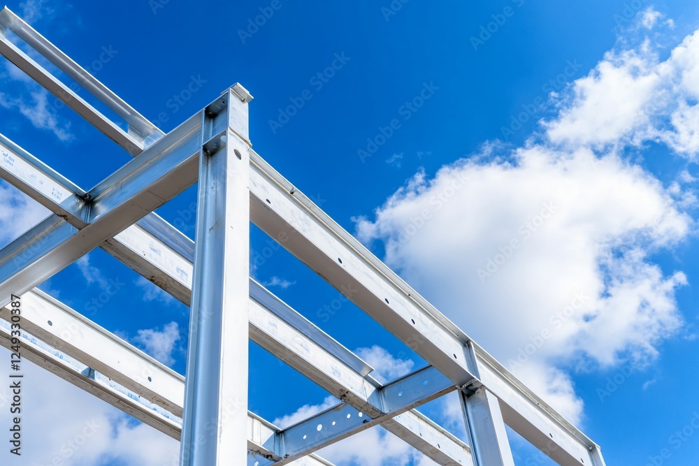 Steel framework construction under clear sky Steel framework construction under clear sky