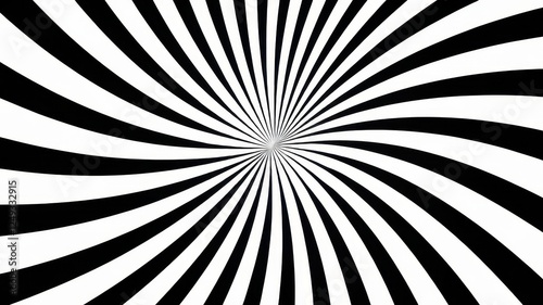 A mesmerizing black and white spiral pattern creating an optical illusion, evoking a sense of depth and movement.