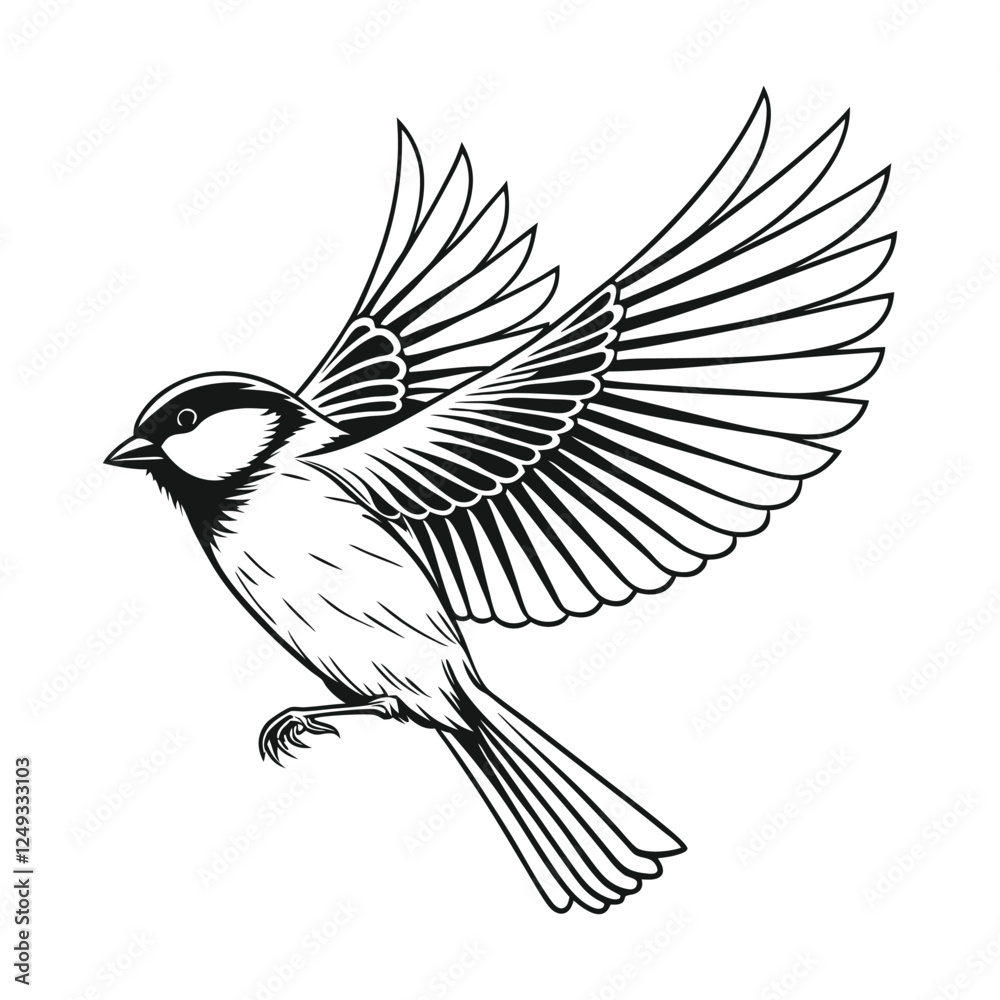 Naklejka premium Sparrow silhouette vector illustration design isolated on a white background