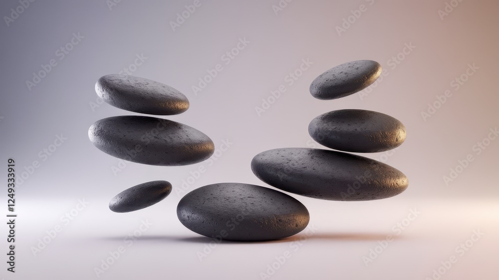 A serene composition of balanced black stones creating a calming visual effect, highlighting harmony and tranquility in a minimalist setting. A serene composition of balanced black stones creating a calming visual effect, highlighting harmony and tranquility in a minimalist setting.