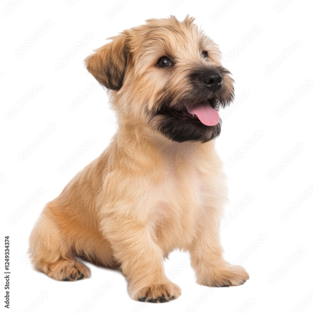 Adorable Cairn Terrier Puppy Sitting on White Background Adorable Cairn Terrier Puppy Sitting on White Background