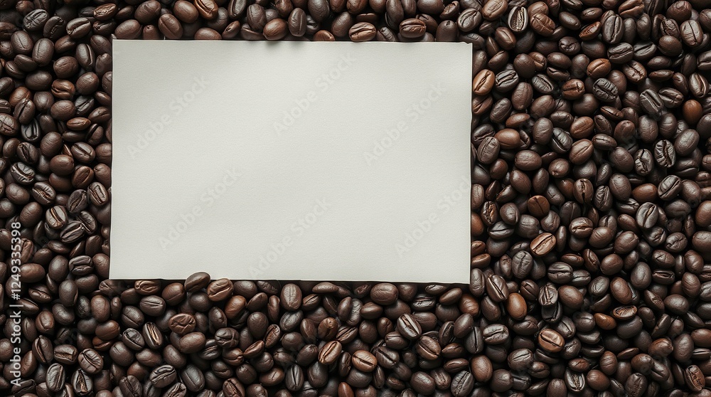 White Card Surrounded by Coffee Beans