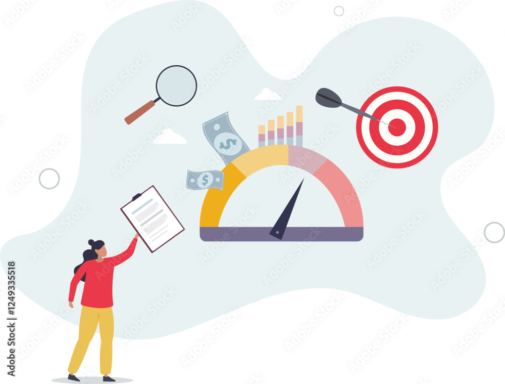 Key performance indicator or KPI for business success evaluation. Professional company analysis and review for satisfaction report .flat characters. Key performance indicator or KPI for business success evaluation. Professional company analysis and review for satisfaction report .flat characters.