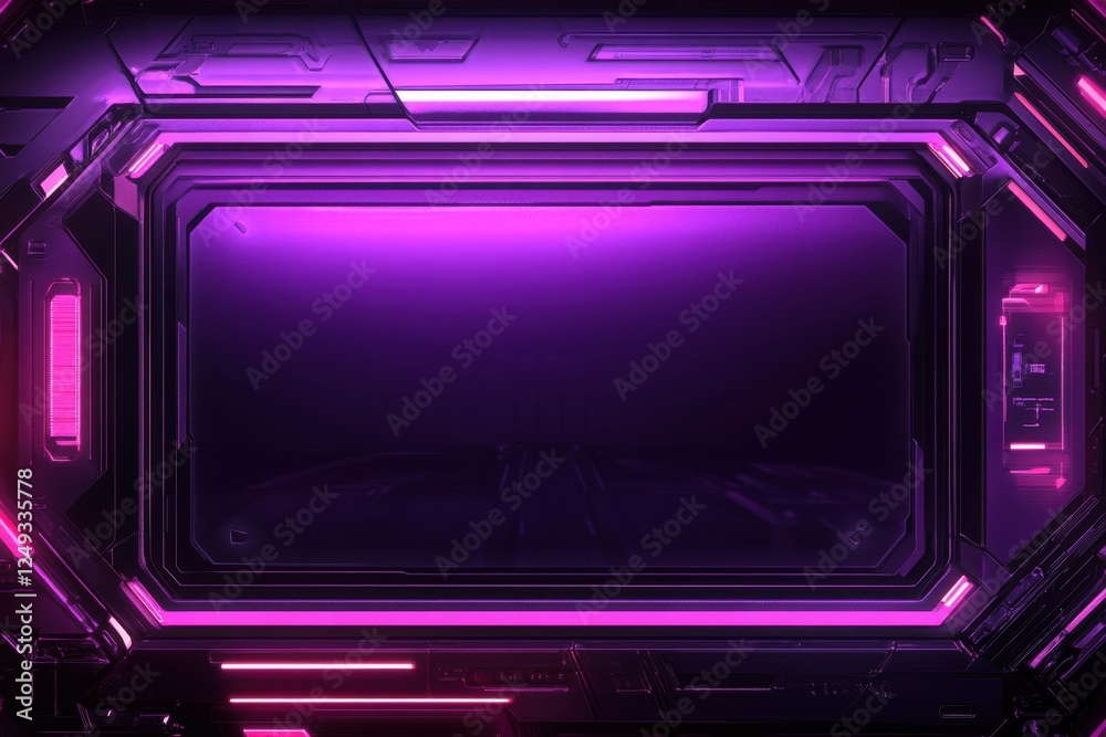 Futuristic Purple Tech Corridor Futuristic Purple Tech Corridor
