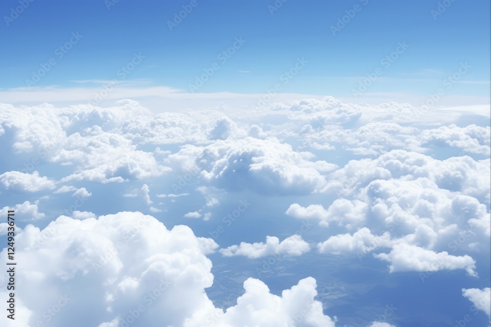 Over the White Clouds: A Stunning Aerial View of the Troposphere and Stratosphere - Perfect Wallpaper for Your Sky-Themed Designs
