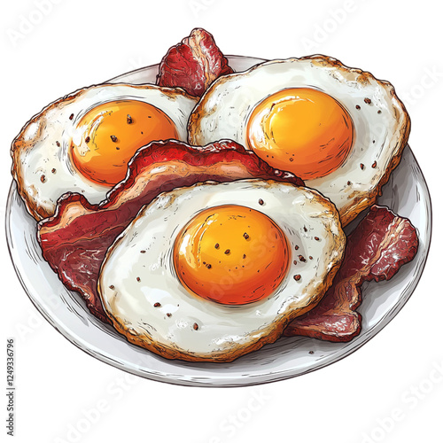 fried eggs with bacon