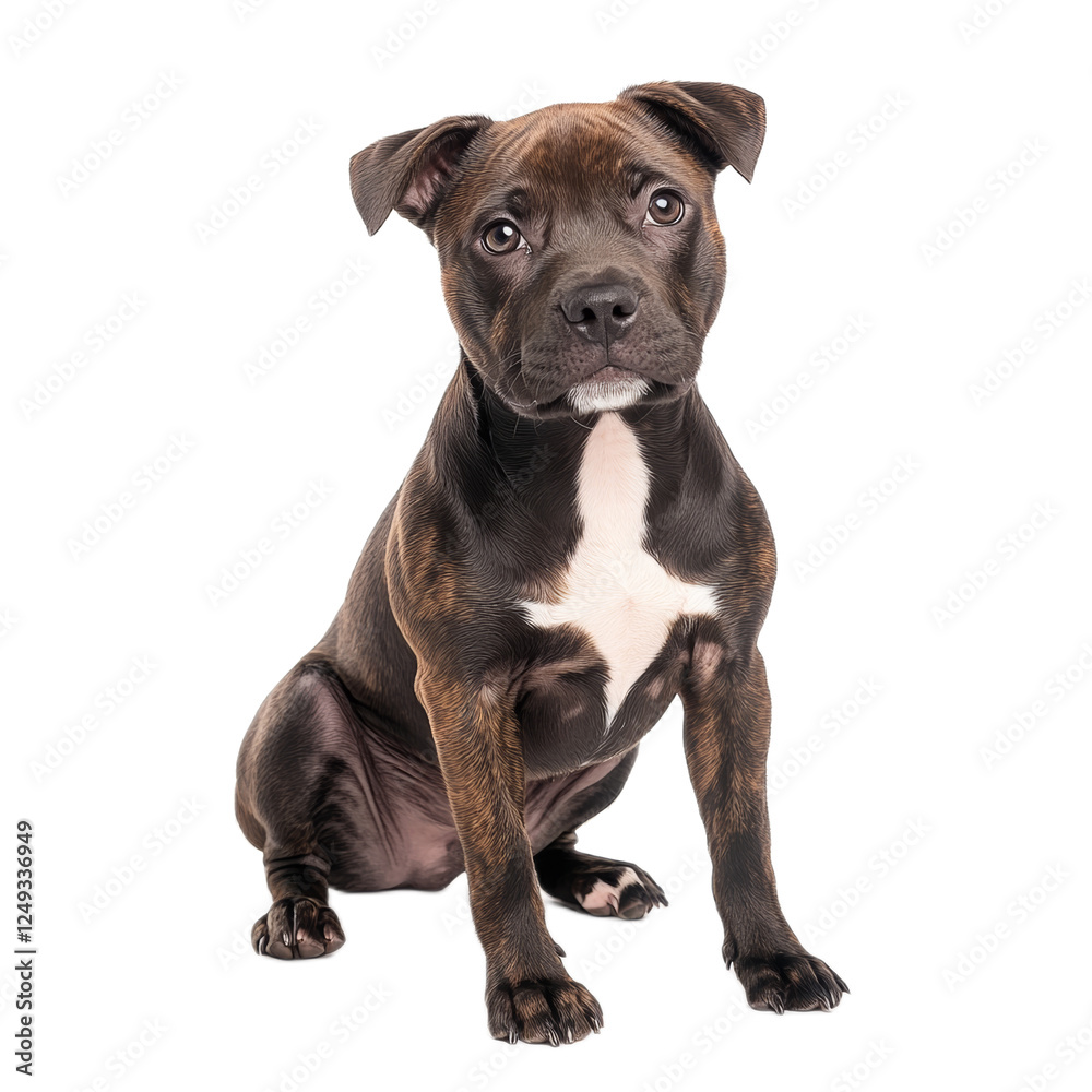 Adorable Staffordshire Bull Terrier Puppy Sitting Adorable Staffordshire Bull Terrier Puppy Sitting